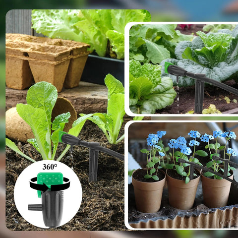 30 Pcs Adjustable Water Flow Drippers With 30 Emitters And Stakes For Garden Lawn Plants Succulents And Flowers Drip Irrigation System Kit