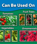 Image showing Spinosad Insecticide Concentrate For Lawn Garden And Citrus Trees 8 Oz Outdoor Pest Control Spray usage on various plants.