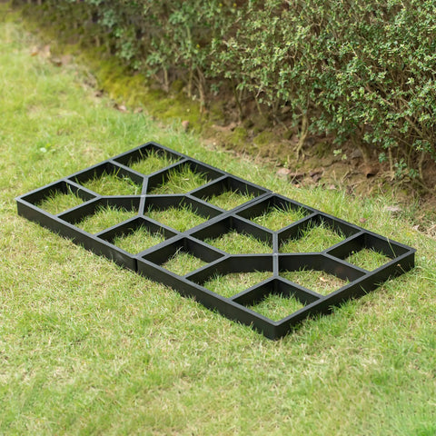 2 Pack Outdoor Pavement Molds For DIY Cement Stepping Stones Walkway Maker Patio Path Pavers Reusable on lawn