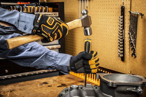 Using Bolt Biter 2 Piece Impact Extraction Screwdriver Set for stubborn bolts and fasteners in workshop, ergonomic tri lobe handle.