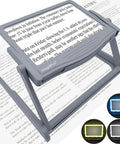 5X Large LED Page Magnifier With Detachable Stand For Hands Free Reading Anti Glare Lens Reducing Eye Strain Three Color Lighting Modes Ideal For Reading Fine Print Crafting And Low Vision Seniors