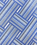 Close-up of blue woven fabric pattern on Built To Last Folding Patio And Lawn Chairs Set With Steel Frame Blue Woven Fabric And Real Wood Armrests