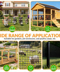 Heavy Duty 1/4 Inch Black Vinyl Chicken Wire Fence Roll, ideal for pet enclosures and gardens with quarter inch squares.