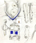 Nylon Horse Driving Harness For Single Horse Cart Pony, Blue And White, Chrome Plated Buckles, Fully Padded Comfort Fit