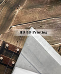Close-up of HD 5D printed rustic barn door curtains, showcasing wood grain and fabric texture. Rustic Barn Door Curtains 52 X 84 Inch Rod Pocket Two Panels Farmhouse Western Country Wood Print Window Drapes For Cafe Living Room Bedroom Closet Cozy Farmhouse Vibe.
