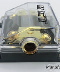 Inline ANL Fuse Holder With Digital LED Voltage Display Includes Two Fuses And 1 Way In 2 Way Out Distribution Block