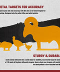 Four Steel Animal Targets For Airguns Silhouette Style Practice Set Built For Gunslynger Matches And Backyard Plinking shown
