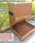 Heavy Duty Outdoor Dog Automatic Feeder 15 Pound Large Capacity All Weather Shell with galvanized material and dry kibble.