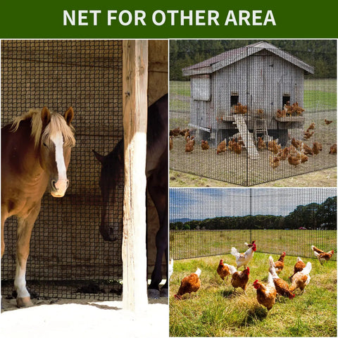 Backyard Practice Net With Durable Nylon Rope, 10x10 Ft Heavy Duty Ball Netting For animals and multi sport training at home.