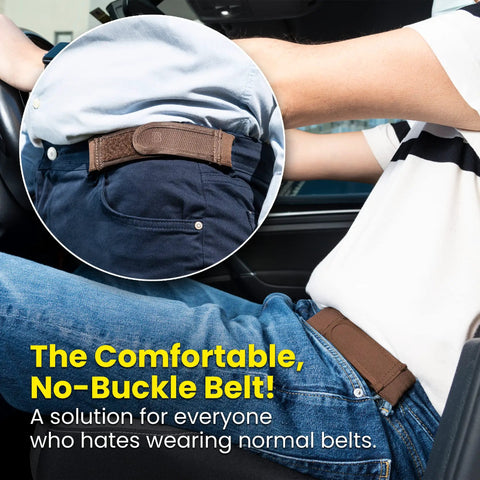 Titan Brown Elastic Belt No Buckle Multi Pack For Men With 2 Small 2 Medium 2 Large Belts Fits 1.5 Inch Belt Loops Comfortable And Easy To Use For Everyday Wear And Travel