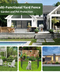 Outdoor Garden Fence For Dogs 32 Inch High 23 Ft Long Rustproof Metal Fencing With Ground Stakes No Dig Animal Containment