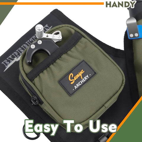 Dope Hip Quiver For Arrows With 3 Tube Holder And Slim Side Pockets, Waist Belt, D Loop Ring And Ruler Slot, Army Green detail