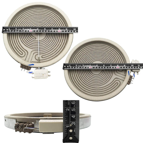 9 Inch Dual Radiant Electric Range Cooktop Element Replacement For Model Specific Ranges 3100 1300 Watts 240V, top and side view