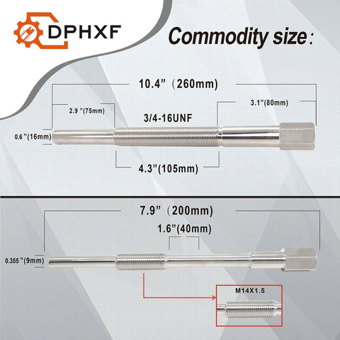 Heavy Duty Hardened Primary And Secondary Clutch Puller Tool Kit dimensions and specifications for 12 Piece Beast Set.