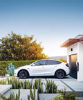 Tesla Wall Connector EV Charger For Home Use Level 2 NACS Up To 48 Amp 11.5 kW Output UL Certified Energy Star Partner installed outdoors.