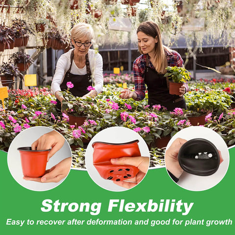 4 Inch Seed Starter Pots Pack Of 100 With Labels For Seedlings And Small Plants Durable Plastic Nursery Pots in garden use