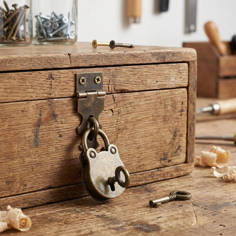 Lil Antique Bear Shaped Hasp Lock Set For Jewelry Boxes And Gift Chests Iron Material Decorative Buckle With Reliable Closure