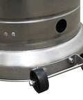 Tall Heater Wheel Set With Stainless Steel Build For Easy Mobility Two Wheel System Mounting Bracket And Hardware Included One Size Fits All Model THP-WHLS-SS Durable Patio Heater Accessory base view