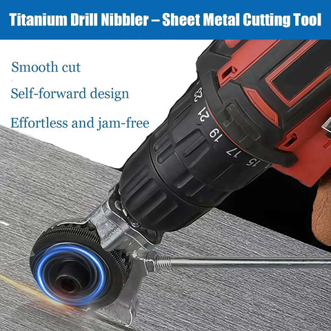 Drill Nibbler Sheet Metal Cutting Tool Attachment with adapter cutting iron, steel, copper, aluminum sheet metal for smooth cuts