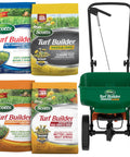 Lawn Care Bundle for Small Northern Lawns With EdgeGuard Mini Broadcast Spreader and Scotts Turf Builder products