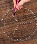 Round Center Finder Compass For Woodworking Clear Acrylic Circle Gauge used on wooden surface