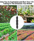 1/4 Inch Quick Connect Drip Irrigation Couplers Kit Dope 100 Black Barbed Connectors for garden use