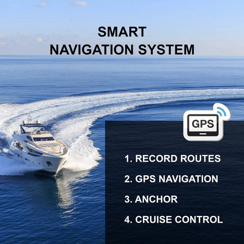 Smooth Riding Electric Trolling Motor With 55 Lbs Of Sweet Juice And A Tough 54 Inch Bow Mount Shaft Featuring Gps Auto Anchor Tracking And Wireless Crankless Handle on a boat with GPS navigation.
