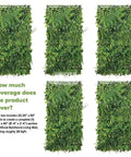 Artificial Rainforest Living Wall Grass Panels 20 By 40 Inch 5 Pack For Indoor Outdoor Use Hedge Leaf Privacy Screen Garden Balcony Fence Wall Decor 28 Sq Ft