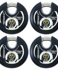 Heavy Duty 70mm Disc Padlock With Key Cut Resistant Stainless Steel Shackle Built Tough Weatherproof Lock For Sheds 4 Pack