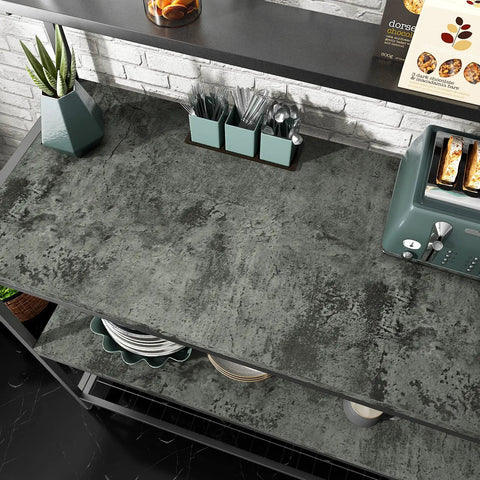 Big Roll Industrial Concrete Peel And Stick Wallpaper 32 By 354 Inches Self Adhesive Cement Look Matte Vinyl on counter
