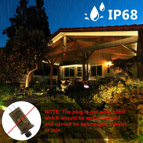 Lit 120 Led Rope Lights 40ft Plug In Outdoor String Light Set With 16 Color Changing Modes Waterproof IP68 on patio