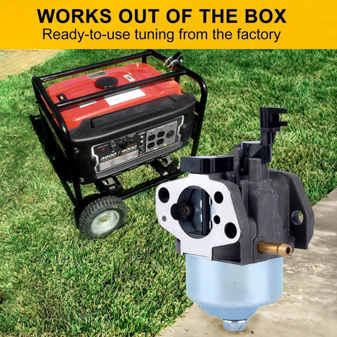 Plug and Play Carburetor next to Predator Generator, showing ease of installation for 3200 4000 4375 Watts 212Cc 208Cc engines