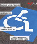 Skid Grip No Slip Coating Paint For Concrete And Pavement, 1 Gallon Smoke Color, ADA-compliant anti-slip blue surface on asphalt