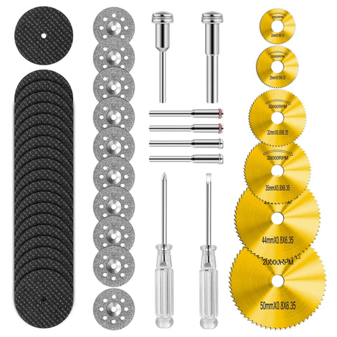 Gold Cutting Wheel Set For Rotary Tools With HSS Circular Saw Blades Resin Cutting Discs And Diamond Cutting Wheels Ideal For Metal Plastic Cuts