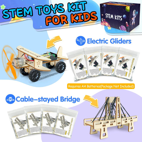 24 Pack STEM Kits For Kids Classroom Hands On Science Projects And 3D Wooden Model Builds With 6 Designs And 4 Of Each