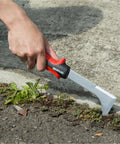 Three In One L Shaped Weeder For Cracks And Crevices With Japanese SK5 Steel Non Slip Ergonomic Handle 10.5 Inch Weed Puller used on sidewalk weeds