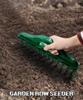 Handheld Row Seeder For Precise Seed Spacing In Rows And Seed Trays Garden Tool For Vegetables Flowers And Herbs in use on soil