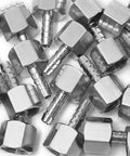 Rugged Stainless Steel 316 Barb Coupler With Quarter Inch Hose Insert And Three Eighth Female Npt Thread Designed For Demanding Plumbing Work Gets You Slick Connections Every Time Includes Five Hundred Bulk Pieces, showcasing multiple connectors.