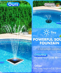 Upgraded Solar Fountain With Killer Light Show For Pools, large square floating with high spray height demonstration for pools