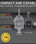 Retractable CB Radio Microphone Holder With Heavy Duty Tether Cord Keeps Your Mic Right Where You Need It On the Dash Stops That Dang Swinging For Trucks and Road Trippers with visible extension length and low-profile design.