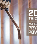 Worker holding a 15 inch flat pry bar from the Beefy Pry Bar Set With 30 Inch Wrecking Bar 15 Inch Flat Pry Bar And 10 Inch Nail Puller.