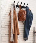 Wall Mount Coat Rack With Five Tri Hooks Tough As Nails Built To Last Heavy Duty Stainless Steel Rail for Coats in Use