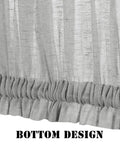 Close-up of Cozy Linen French Door Curtains For Glass Doorways Grey 25W X 72L Semi Sheer Privacy showing pleated bottom design.