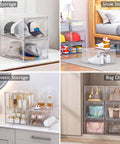 Game Changer Six Pack Clear Shoe Organizers With Snappy Magnetic Doors And Fully Stackable Build for versatile cap, shoe, cosmetic, and bag storage.