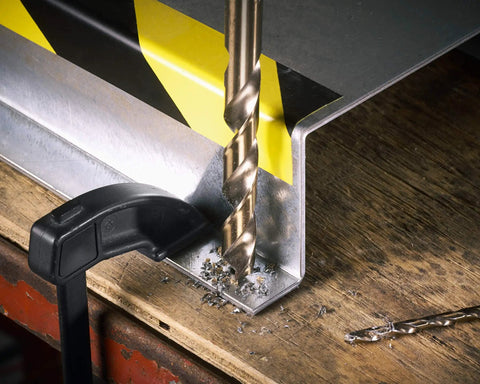 Cobalt M42 Drill Bit With Three Flat Shank Half Inch By Six Inch Pro Grade Heavy Duty Bit drilling metal plate