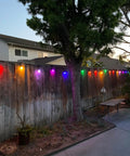 Smart WiFi String Lights 24 Inch 12 Pack Color Changing RGBW With Scheduling, Alexa And Google Assistant Compatible on fence
