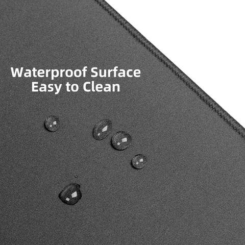 Beastly Gaming Mouse Pad 36 By 17 Inches Waterproof Non Slip Desk Keyboard Mat With Soft Rubber Surface And Lock Edge Easy Clean XL Extended Mouse Pad For Smooth Accurate Tracking And Comfort, close-up of waterproof surface with water droplets.