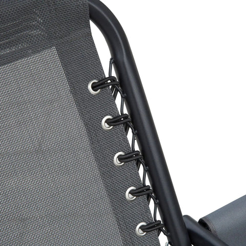 Close-up of bungie seat suspension on Two Seater Patio Swing Chair With Canopy And Storage Table For Backyard Hangouts, Gray
