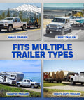 4 Pack Trailer Axle Spring Perch Seats For 3 Inch Round Axles displayed with small, boat, camper, and heavy-duty trailers