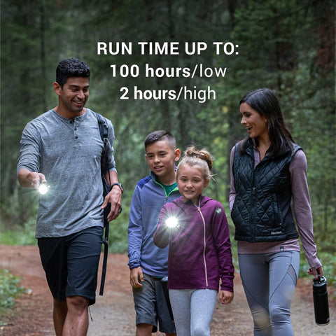 Family using OneSource Rechargeable LED Flashlight Beaming Up To 1000 Lumens, Water Resistant Heavy-Duty Camping Light outdoors
